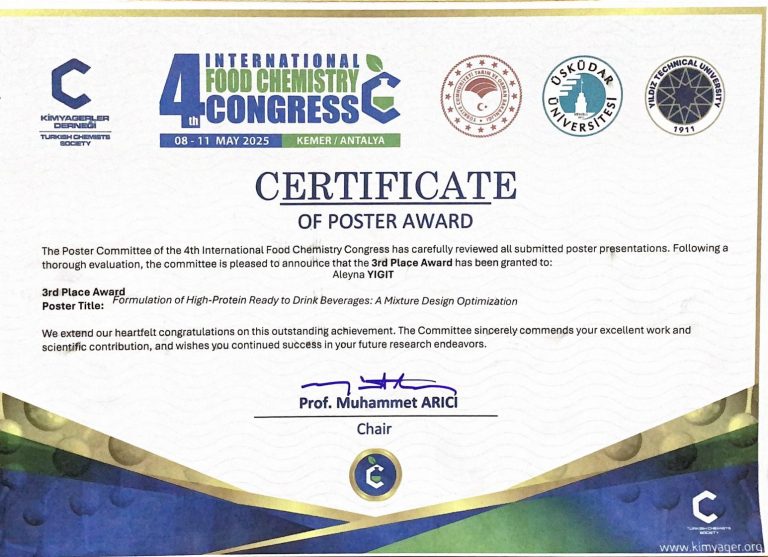 Third place award in the poster competition